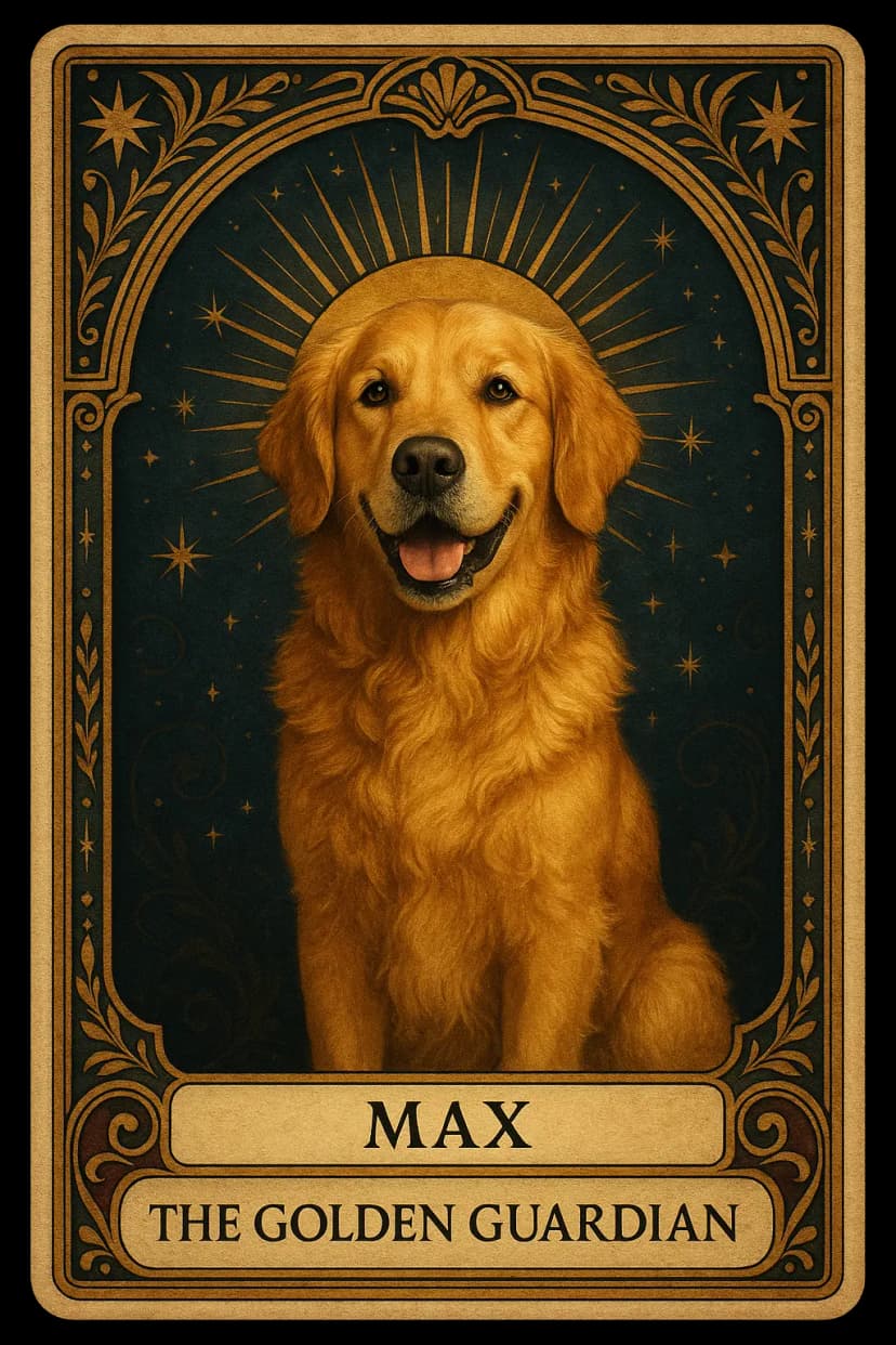 Dog tarot card example